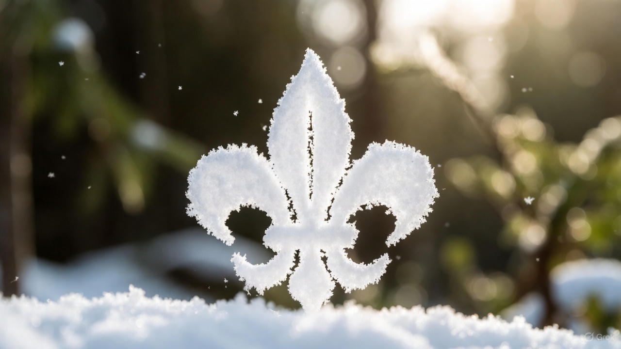 Frost tipped fleur-de-lis